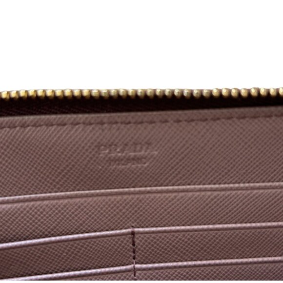 PRADA Saffiano Leather Zippy Wallet Gold tone hardware - Picture 3 of 4